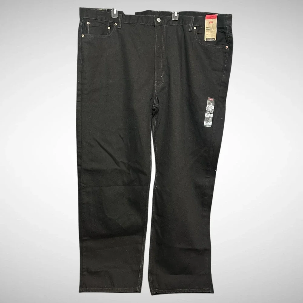 Levis Jeans Men's 52 X 34 Solid Black 550 Relax Fit Brand new Y2K Baggy Straight